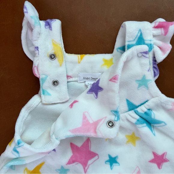 ANGEL DEAR Dimensional Star White Velour Coveralls, 3-6mo - Picture 2 of 5